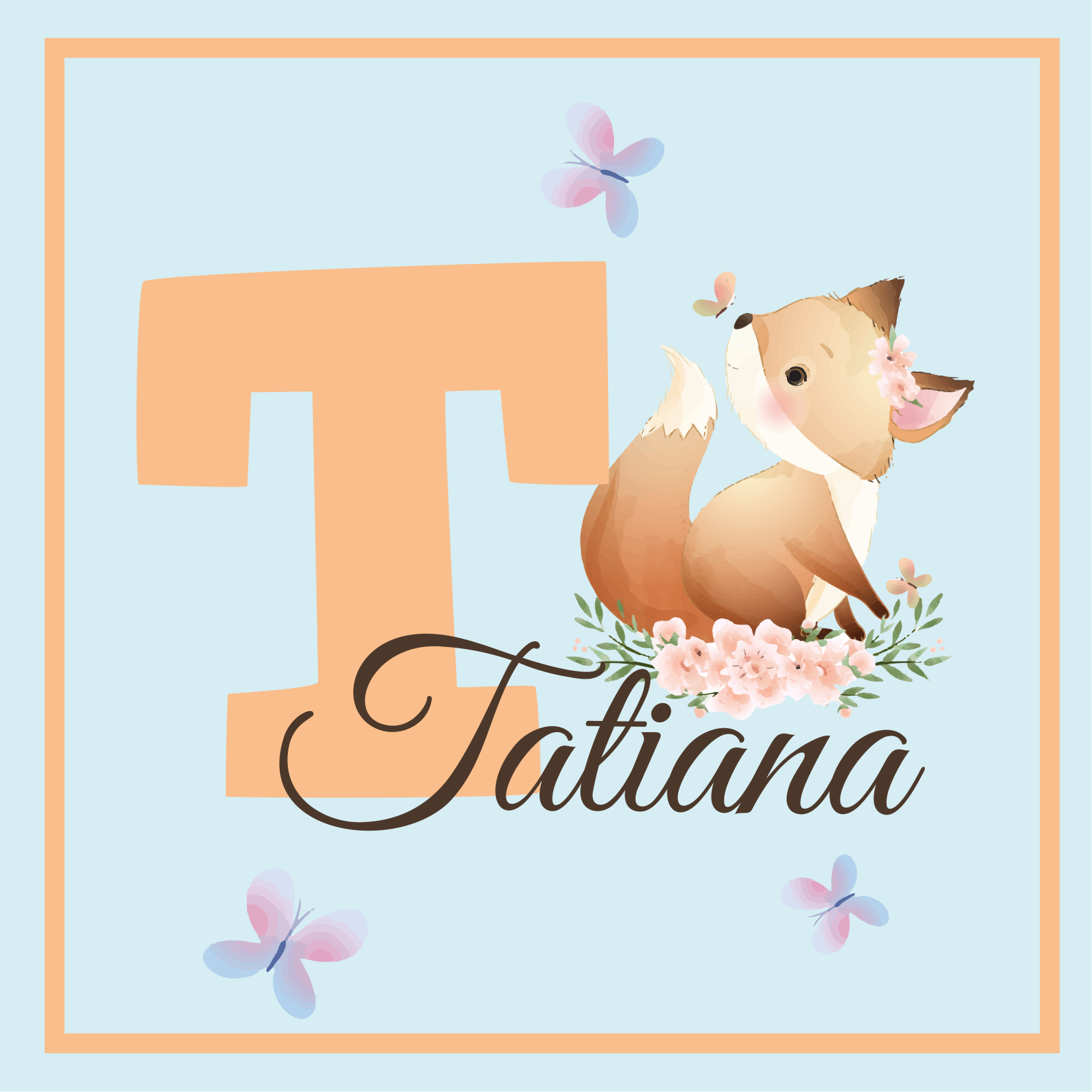 Personalisierte poster freundlicher fuchs - TenStickers
