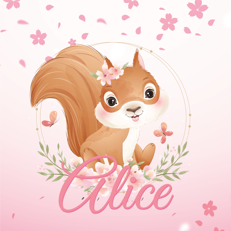 Personalisierte poster mit fröhlichem eichhörnchen design - TenStickers