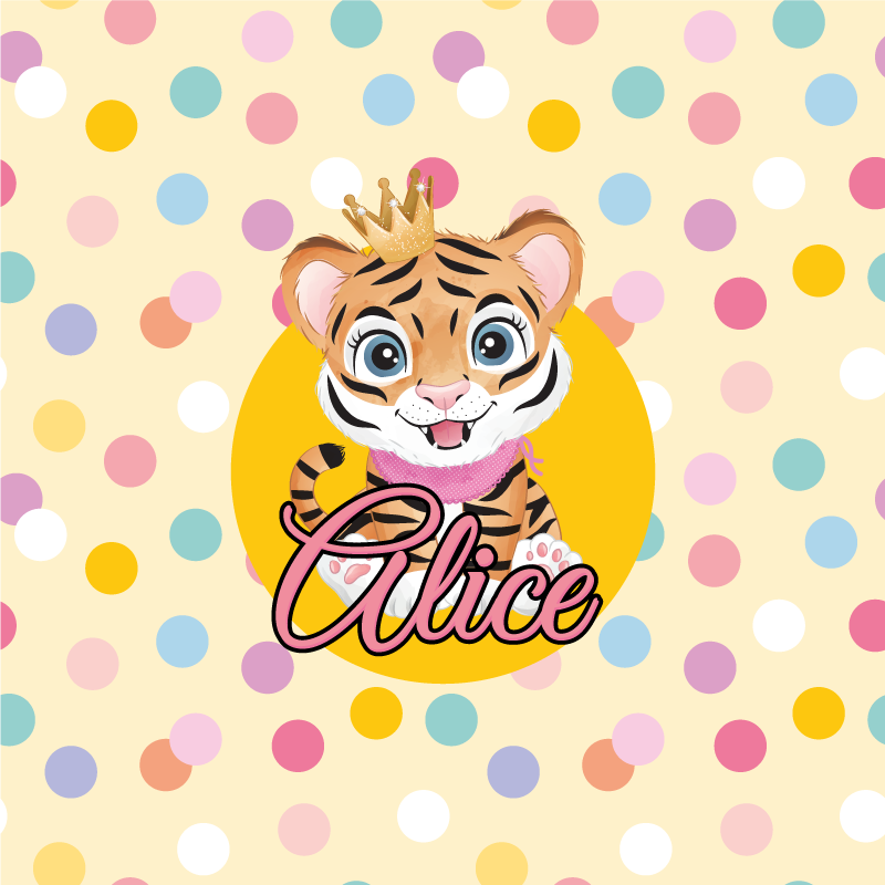Personalisierte poster süßer tiger charakter - TenStickers