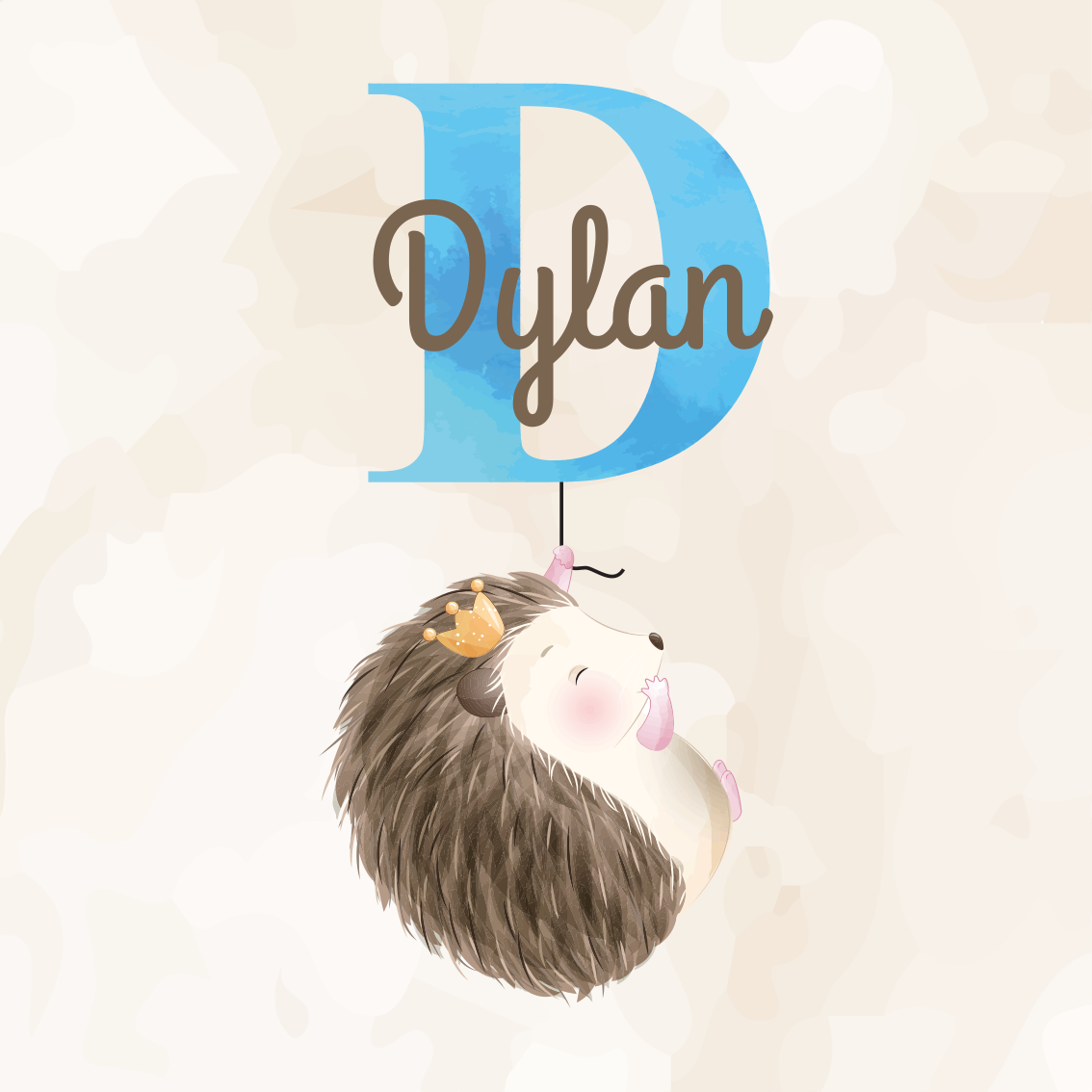 Personalisierte poster mit niedlicher igel-illustration - TenStickers