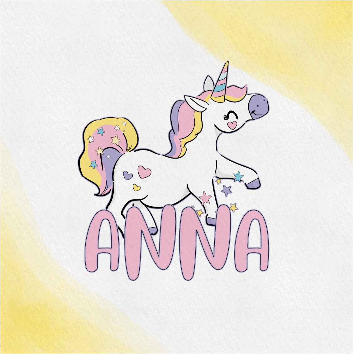 Personalisierte poster glückliches einhorn charakter - TenStickers