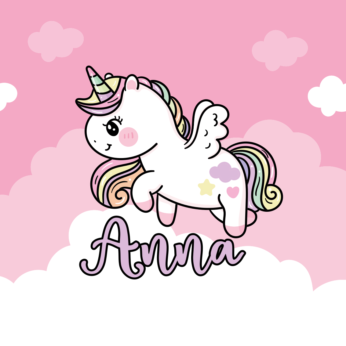 Personalisierte poster süßes einhornfantasie - TenStickers