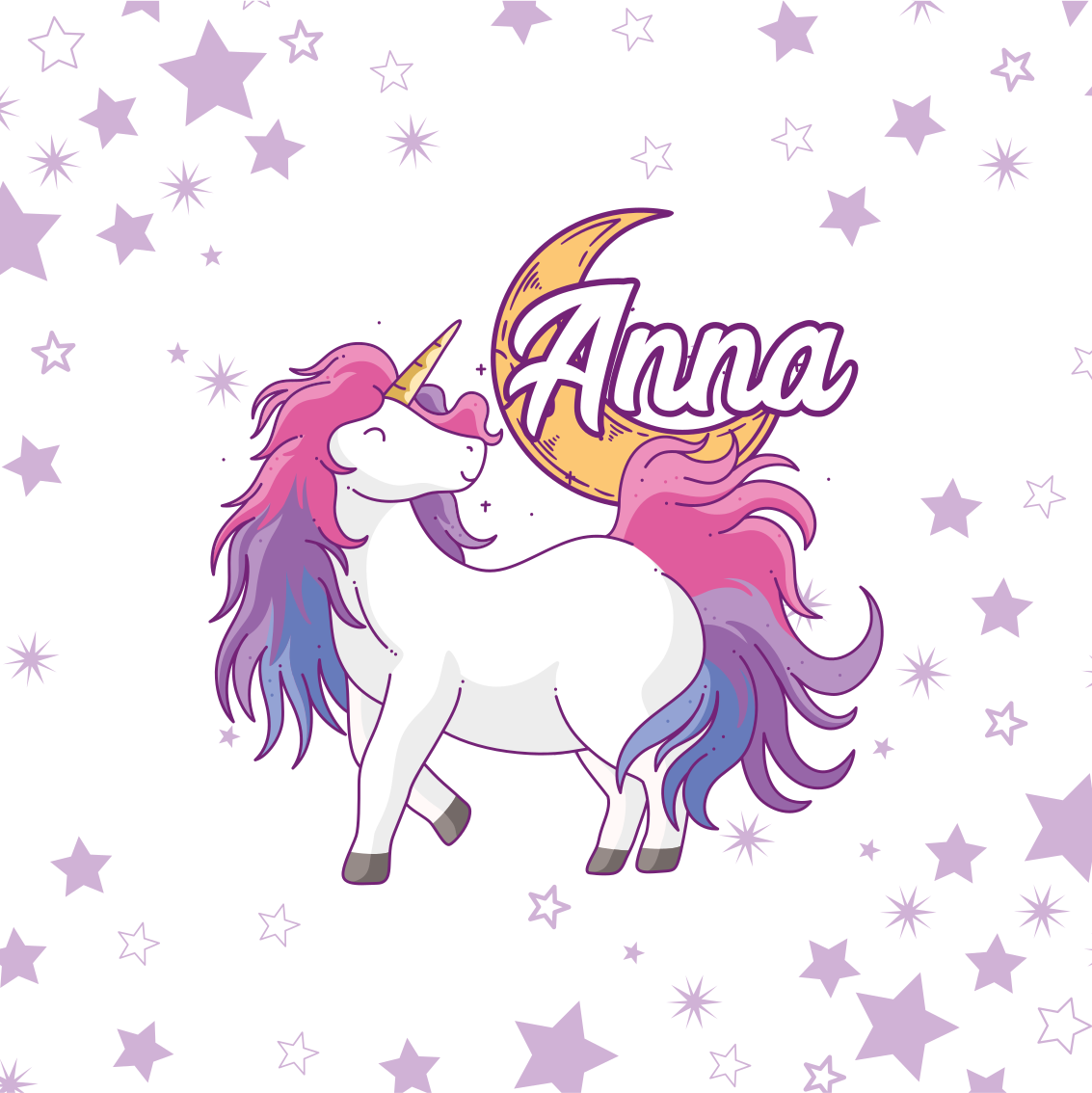 Personalisierte poster einhorn mit sternen - TenStickers