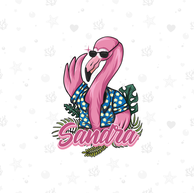Personalisierte poster im coolen flamingo-stil - TenStickers