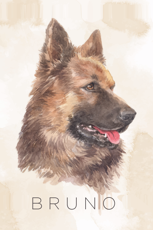 Personalisierte poster schäferhund porträt - TenStickers