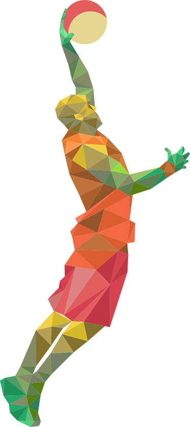 Poster basketball geometrisches wandtattoo spieler - TenStickers