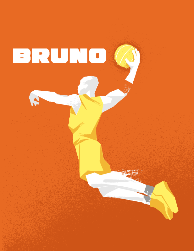 Poster basketball mit personalisiertem namen - TenStickers