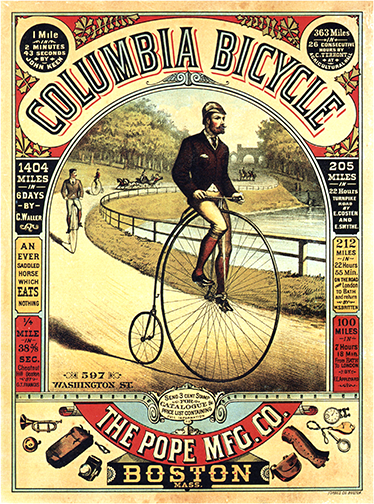 Poster kreise vintage fahrräder wanddekoration - TenStickers