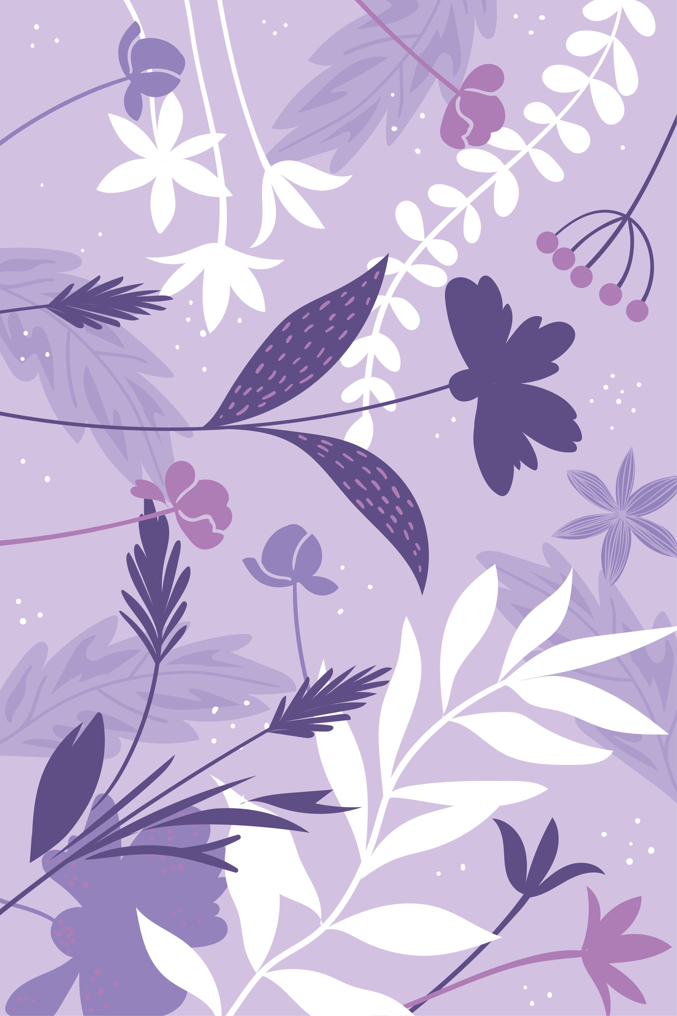 Poster pflanzen lila blumen - TenStickers