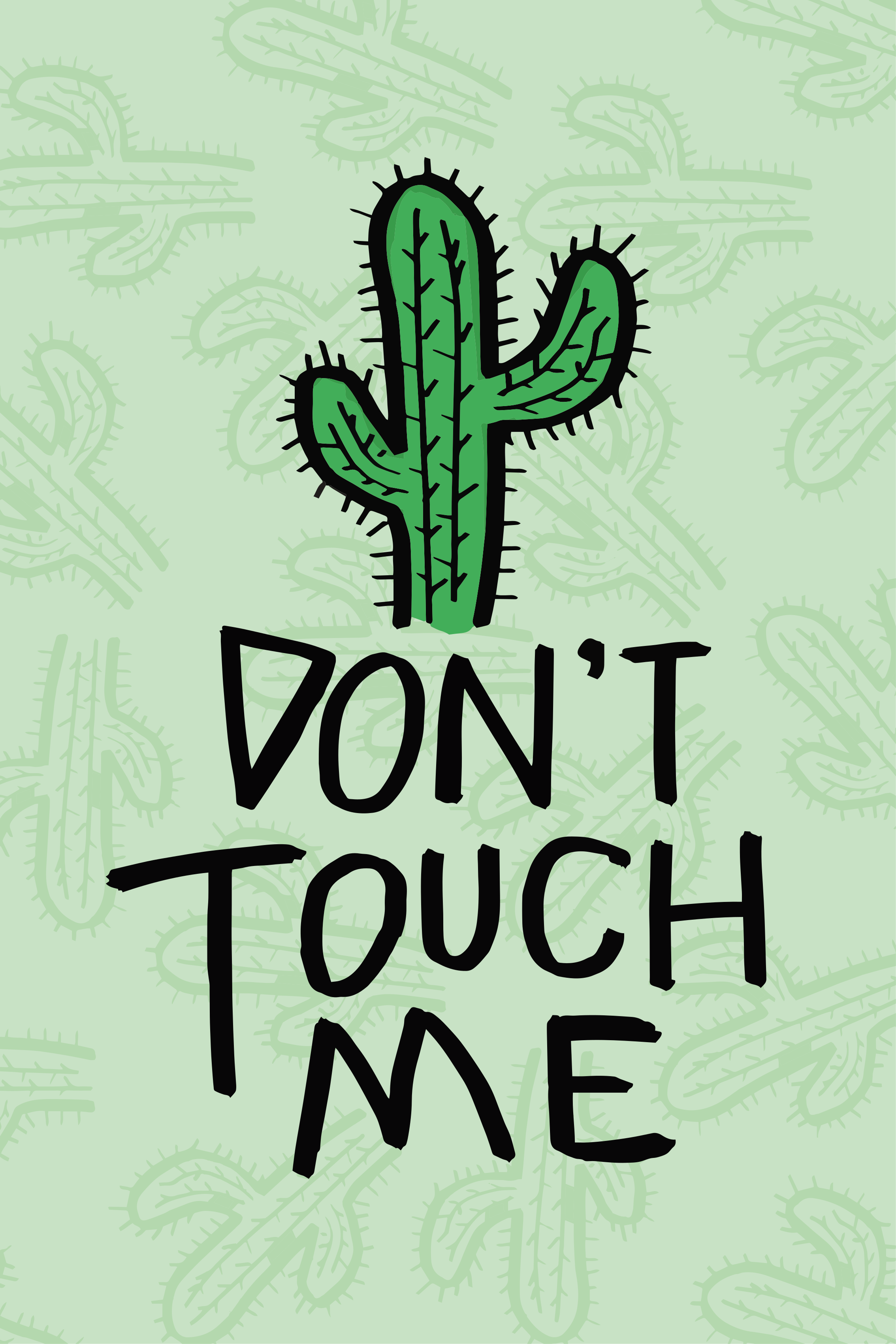 Poster pflanzen kaktus mit lustigem text - TenStickers