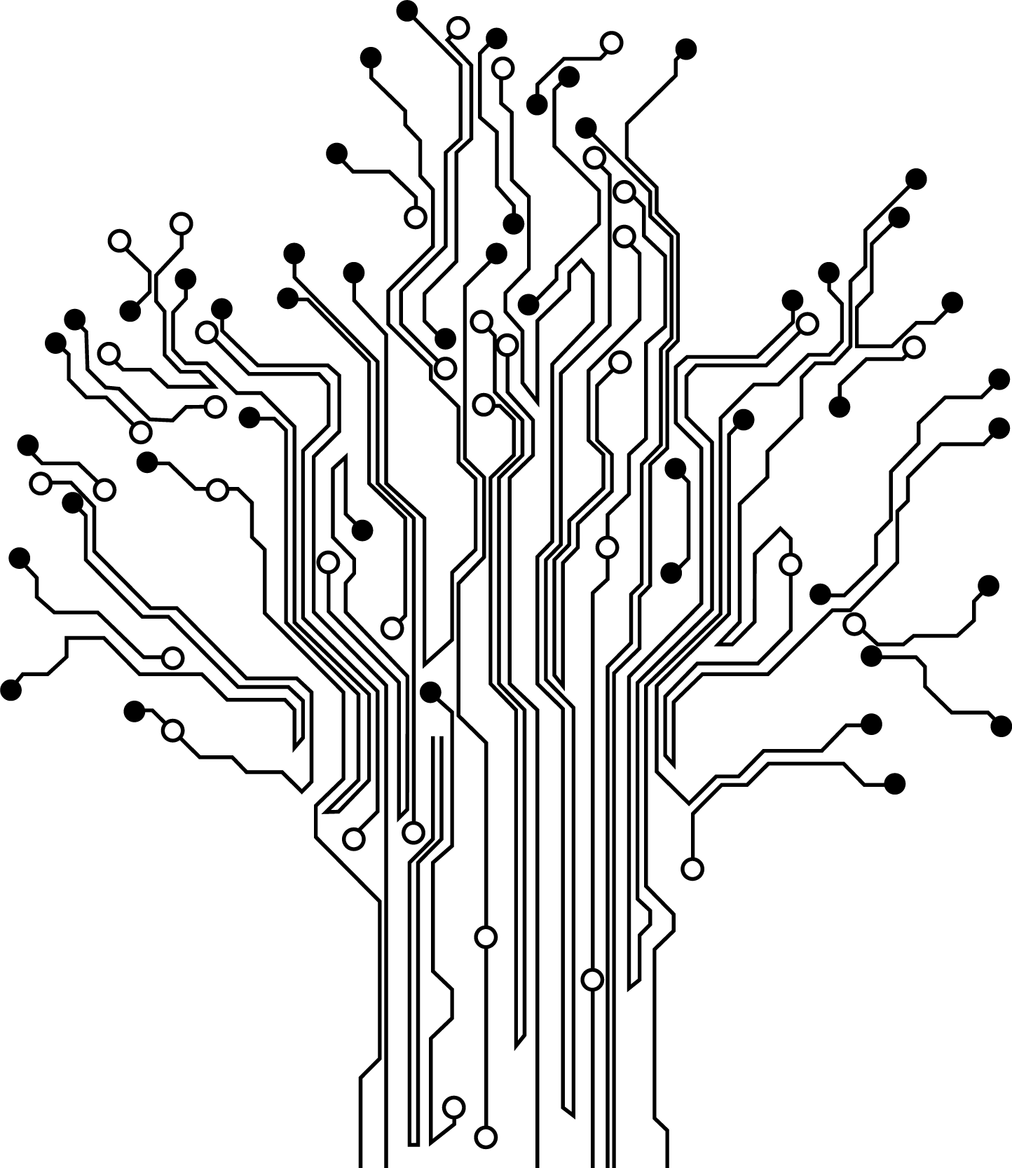 Poster baum vinyle dekoration baum schaltkreise - TenStickers