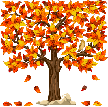 Poster baum dekoratives wandbild herbstvegetation - TenStickers