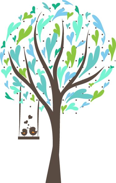 Poster baum mit schwingenden vögeln im kinderzimmer - TenStickers