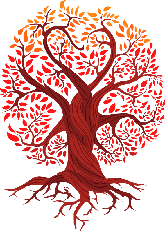 Poster baum lebensbaum rot - TenStickers
