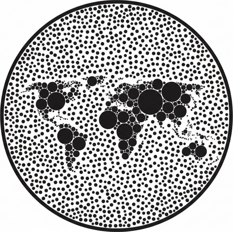 Poster weltkarte im kreisförmigen design - TenStickers