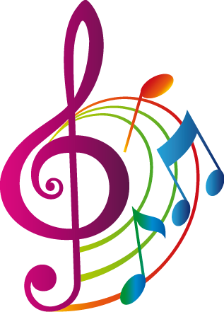 Musik poster bunte notenschlüssel wanddekoration - TenStickers