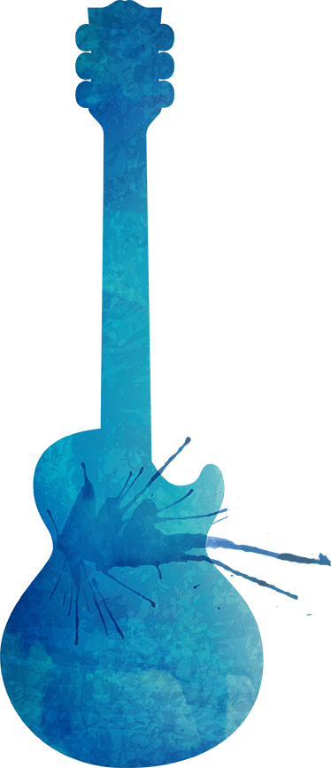 Musik poster dekorative splatter-gitarre - TenStickers