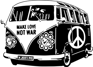 Vintage poster hippie van wanddeko aus vinyl - TenStickers