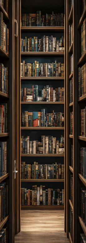 Vintage poster flur durch eine bibliothek - TenStickers