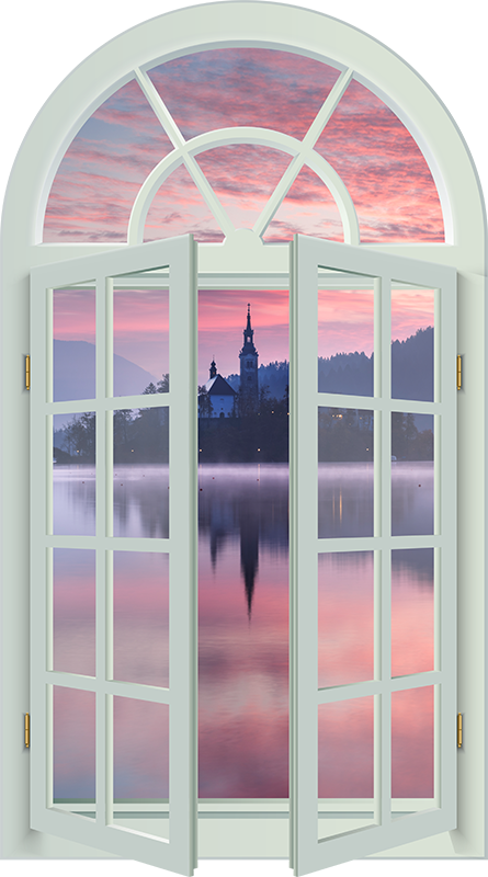 Poster landschaft mit kirche in bled - TenStickers