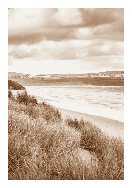 Poster landschaft küstenlandschaft sepiatöne - TenStickers