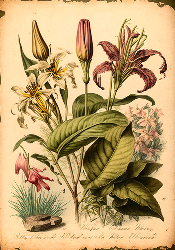 Vintage poster botanischer druck - TenStickers