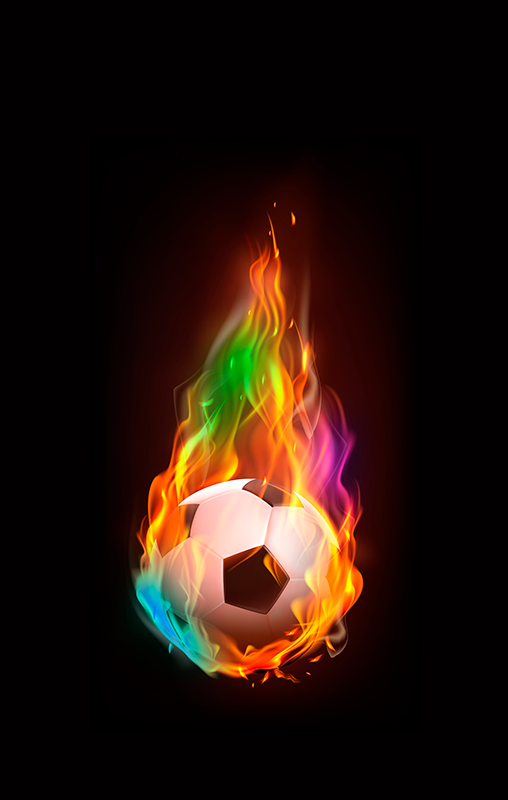 Poster fußball bunter feuerball - TenStickers