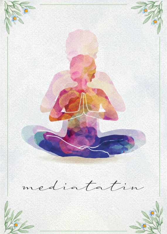 Zen poster meditationssilhouette - TenStickers