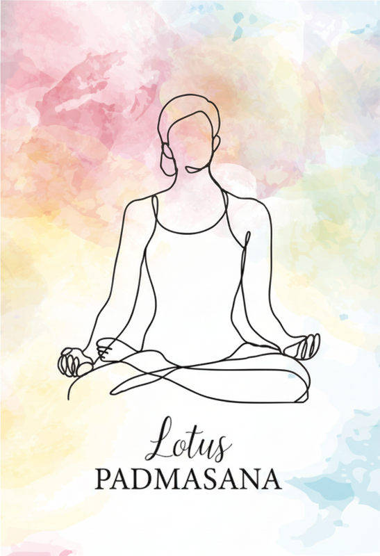 Zen poster meditationspose linienstil - TenStickers