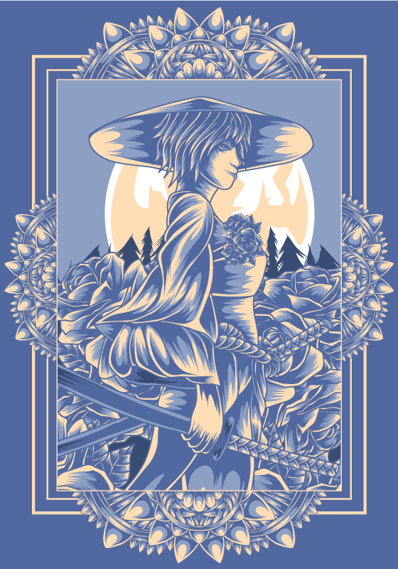 Samurai-anime-plakatdruck - TenStickers