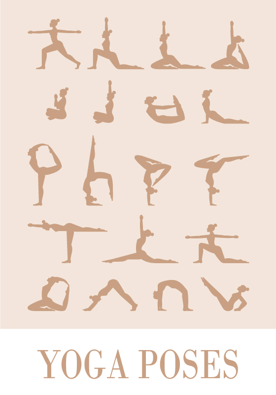 Poster sonstige Sportarten yoga-Positionen - TenStickers