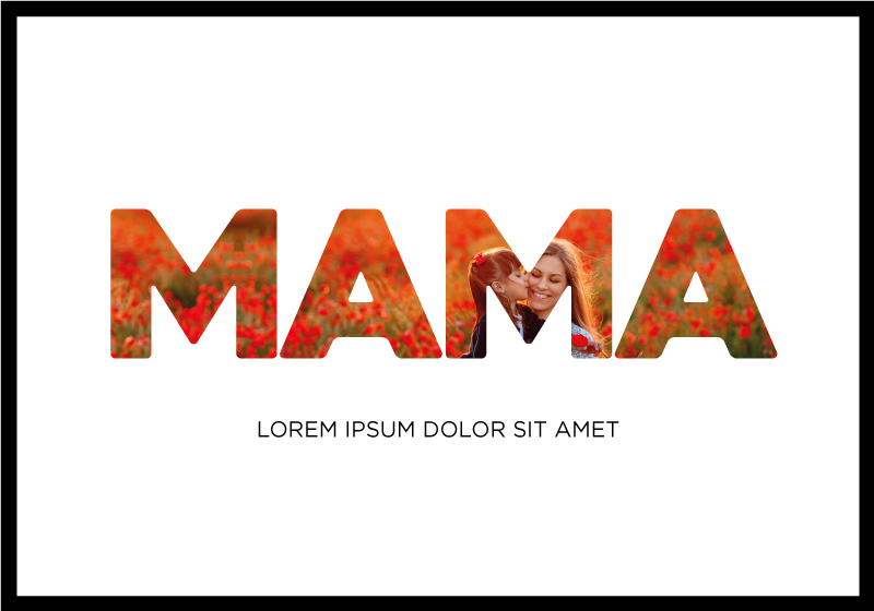 Poster Wohnzimmer mama, ich liebe dich! - TenStickers