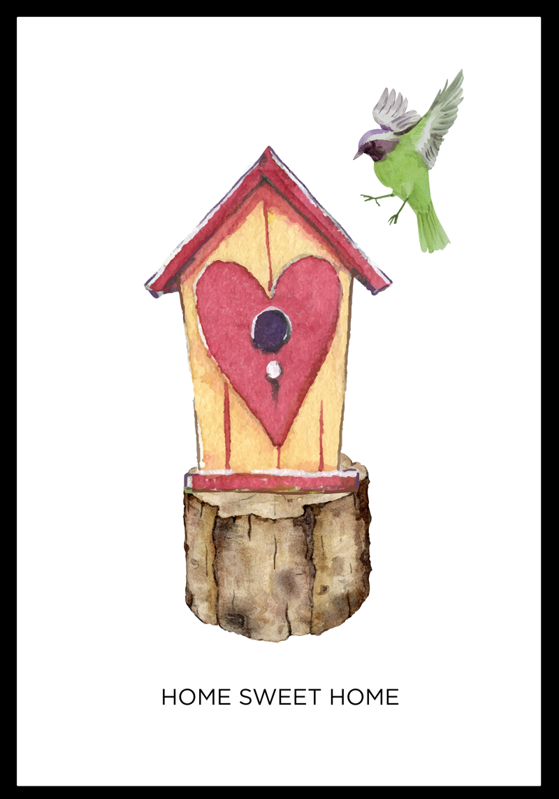 Poster Wohnzimmer zuhause süße Heimat - TenStickers