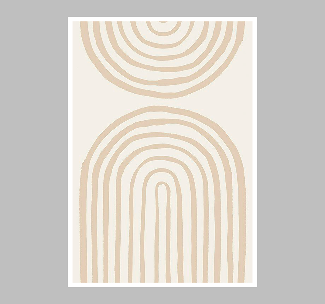 Poster abstrakt weiche linien in beige - TenStickers
