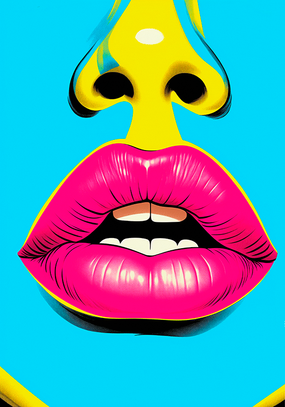 Pop-art-plakat mit sexy mund - TenStickers