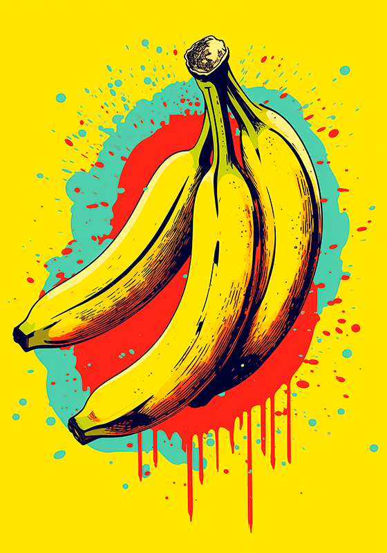 Pop-art-plakat mit drei bananen - TenStickers
