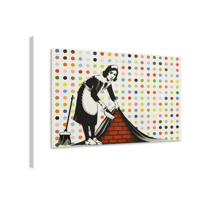 Kunst auf Leinwand buntes unter den teppich kehren - TenStickers