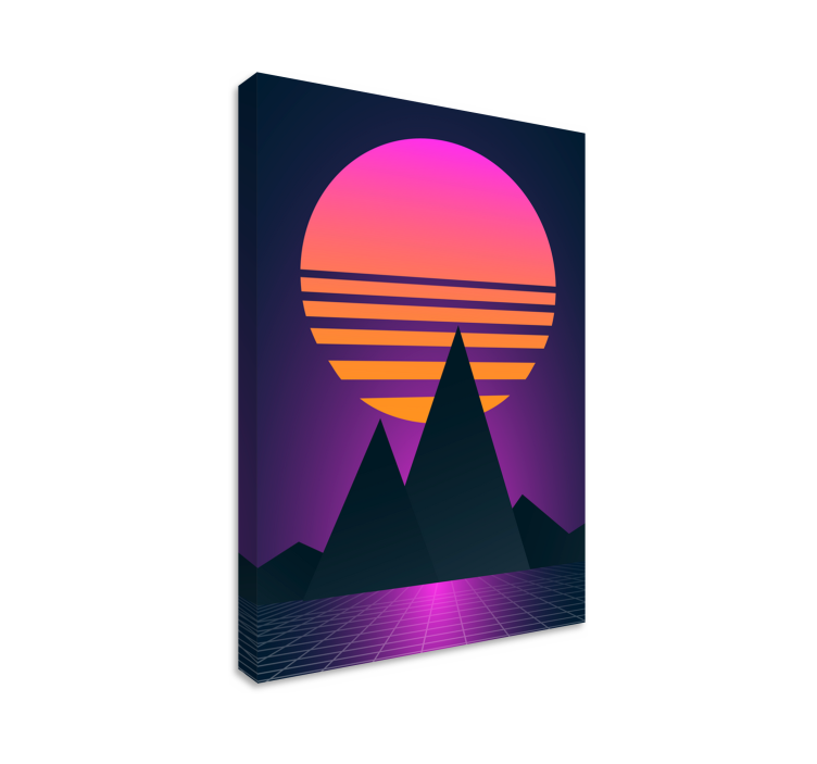 Wandbilder Vintage synthwave-sonnenuntergang - TenStickers