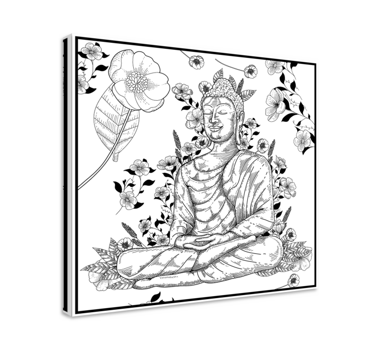 Buddha Bilder Leinwand buddha blumen harmonie - TenStickers