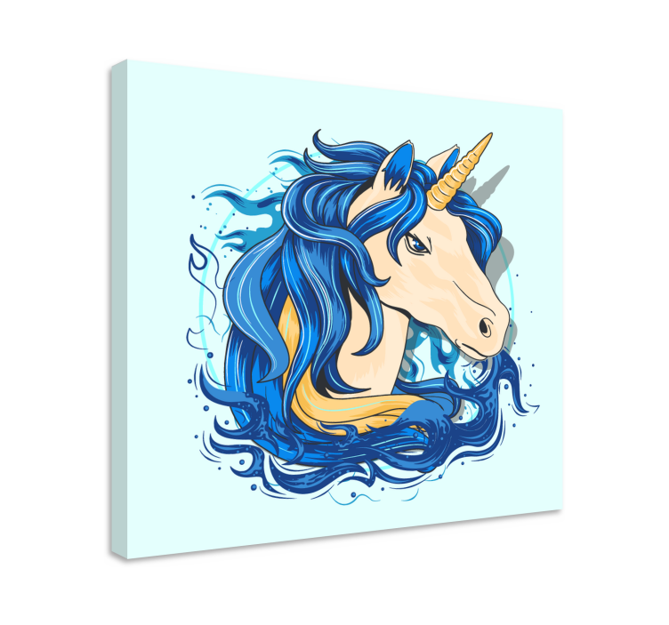 Einhorn Wandbild Echte einhörner in blautönen - TenStickers