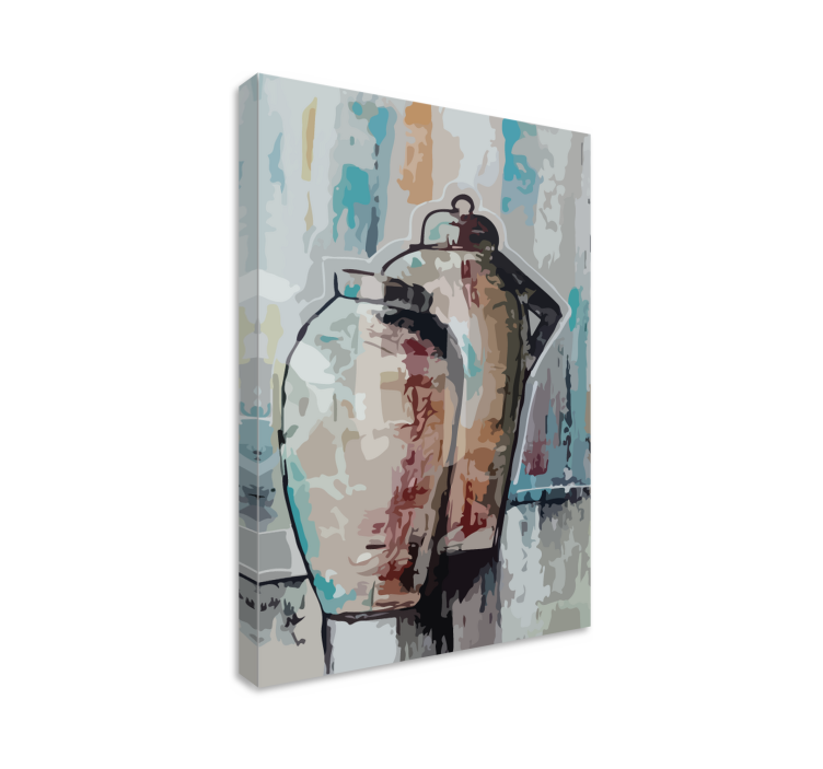 Leinwandbild ornament vintage tonvasen - TenStickers