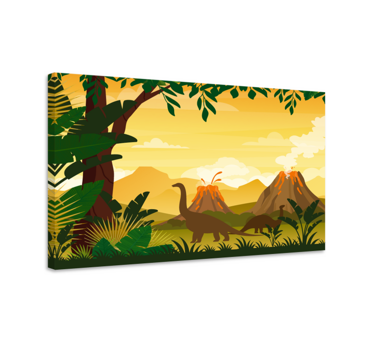Dinosaurier Wandbild Jurassic tropische dinosaurier landschaft - TenStickers