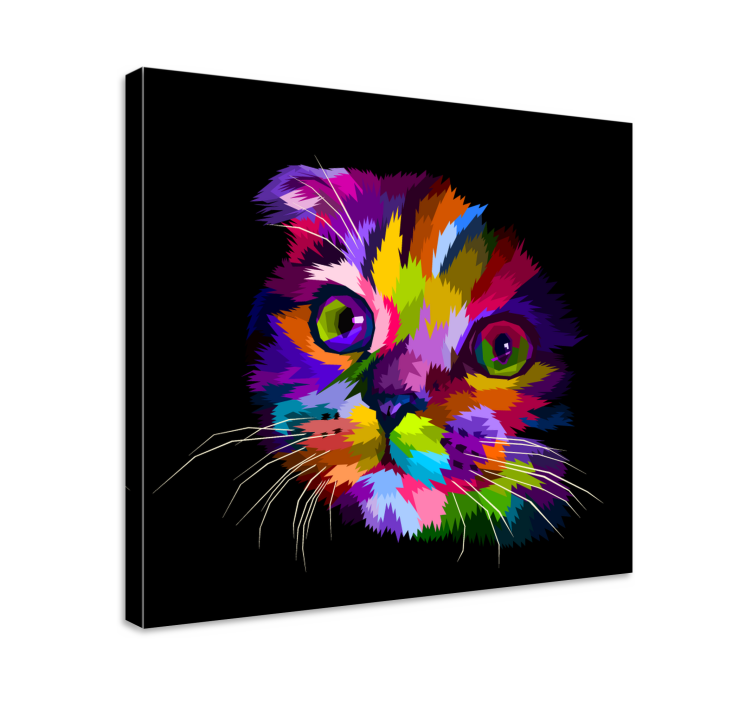 Wandbilder Katzen Gemalte regenbogenkatze - TenStickers