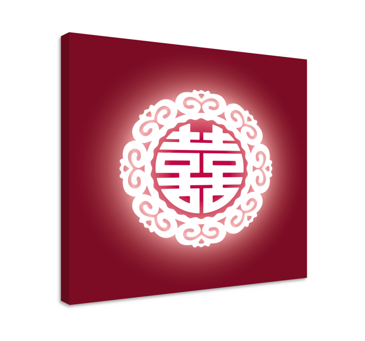Buddha bilder leinwand mit rotem chinesischen symbol - TenStickers