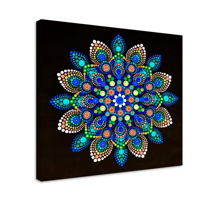 Mandala Wandbilder Mandala bunte punkte - TenStickers