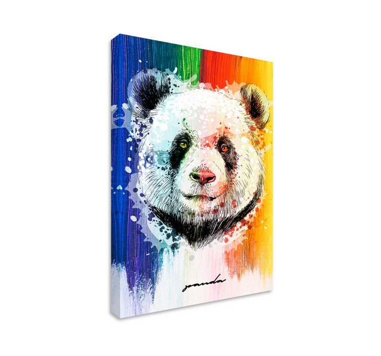Wandbild tier buntes pandaporträt - TenStickers
