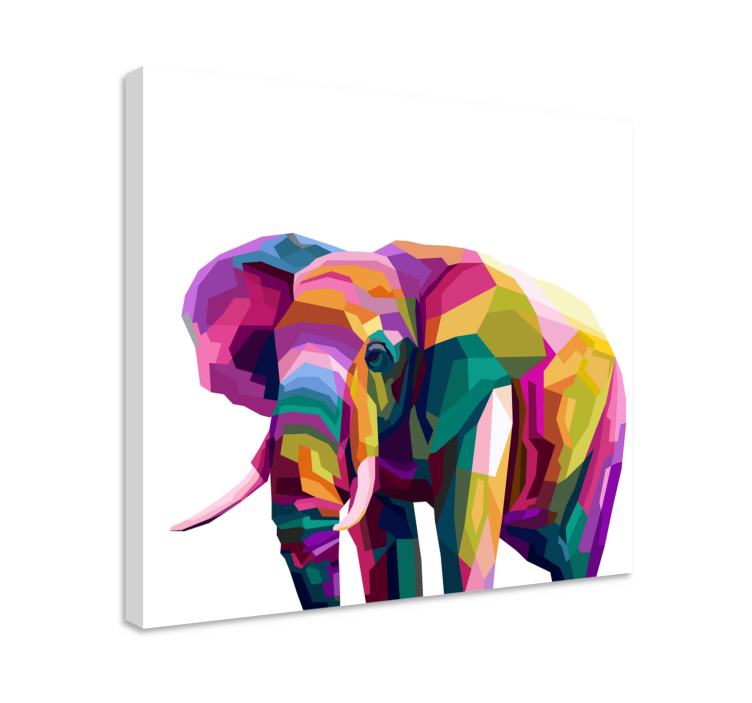 Wandbild Elefant Mehrfarbiger realistischer elefant - TenStickers
