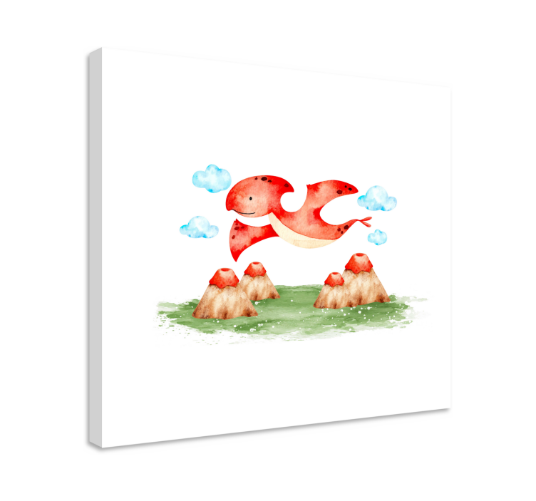 Dinosaurier wandbild fliegendes rotes wesen - TenStickers