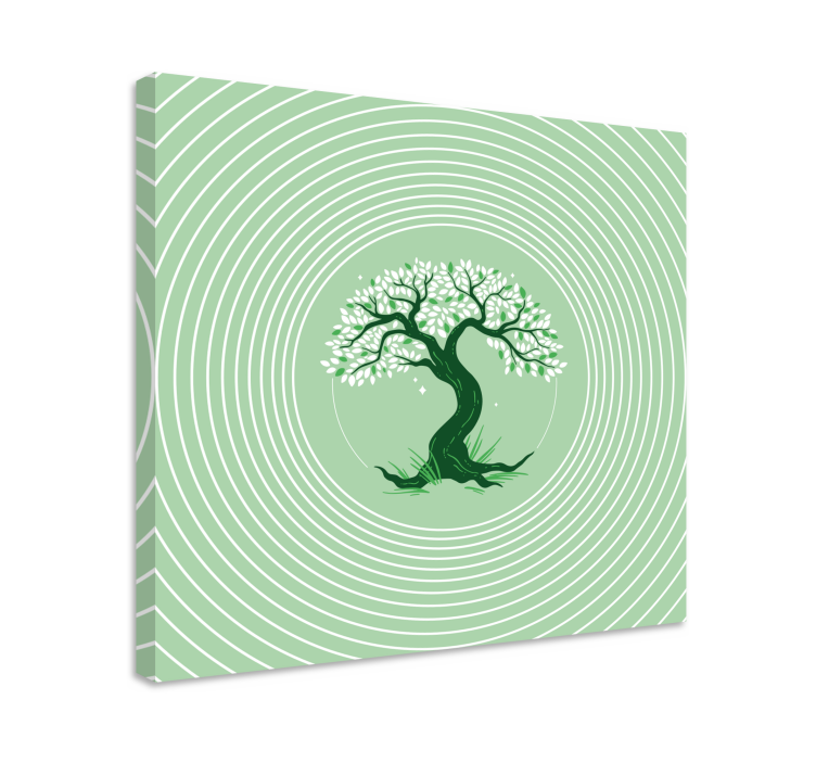 Wandbild baum verdrehter grüner baum - TenStickers