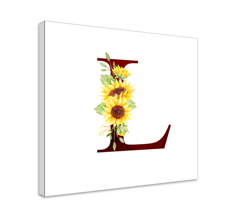 Leinwandbild Blume sonnenblumenbuchstabe l - TenStickers